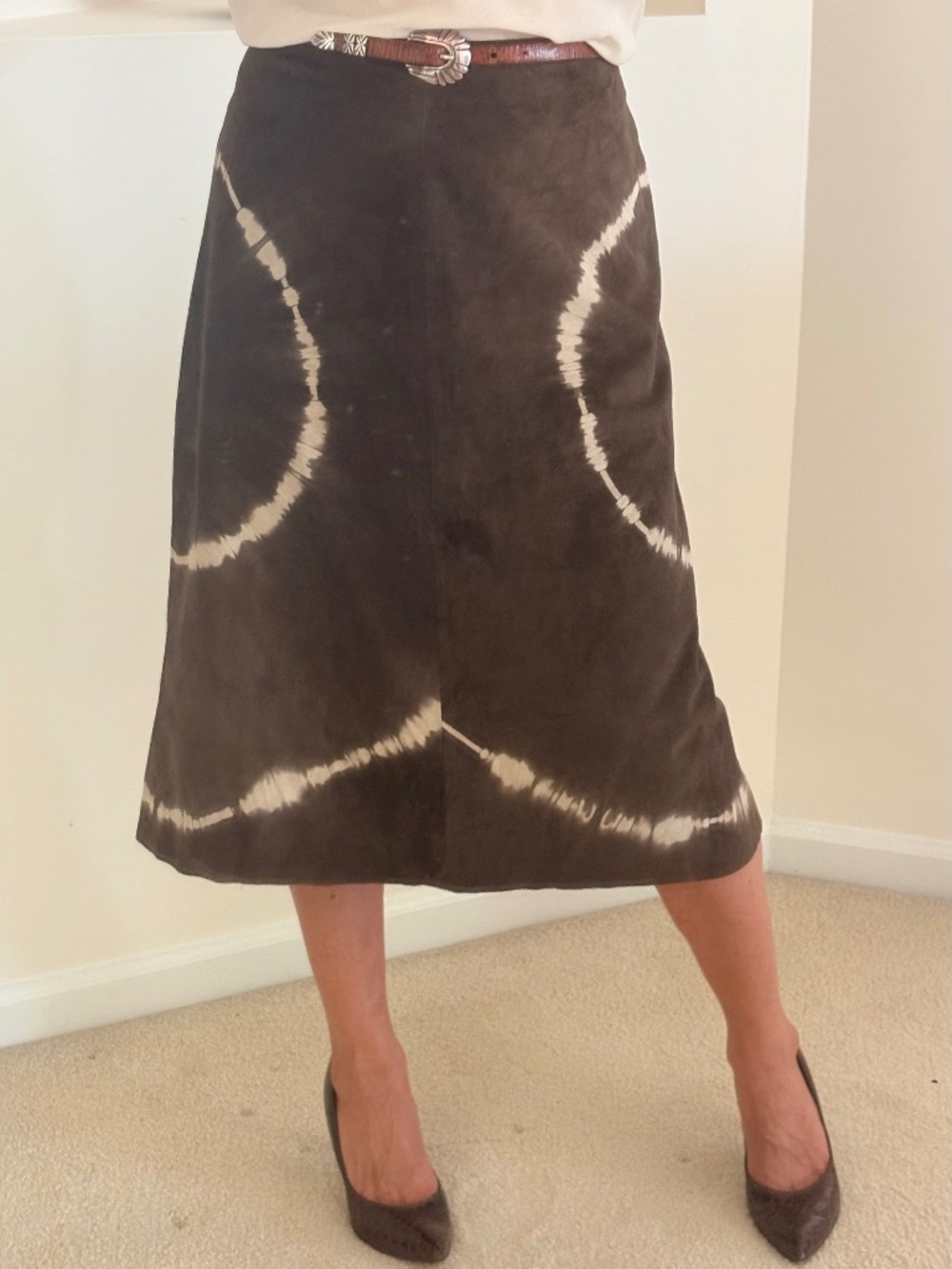Banana Republic Suede Tie-Dye A-line Skirt Size 10